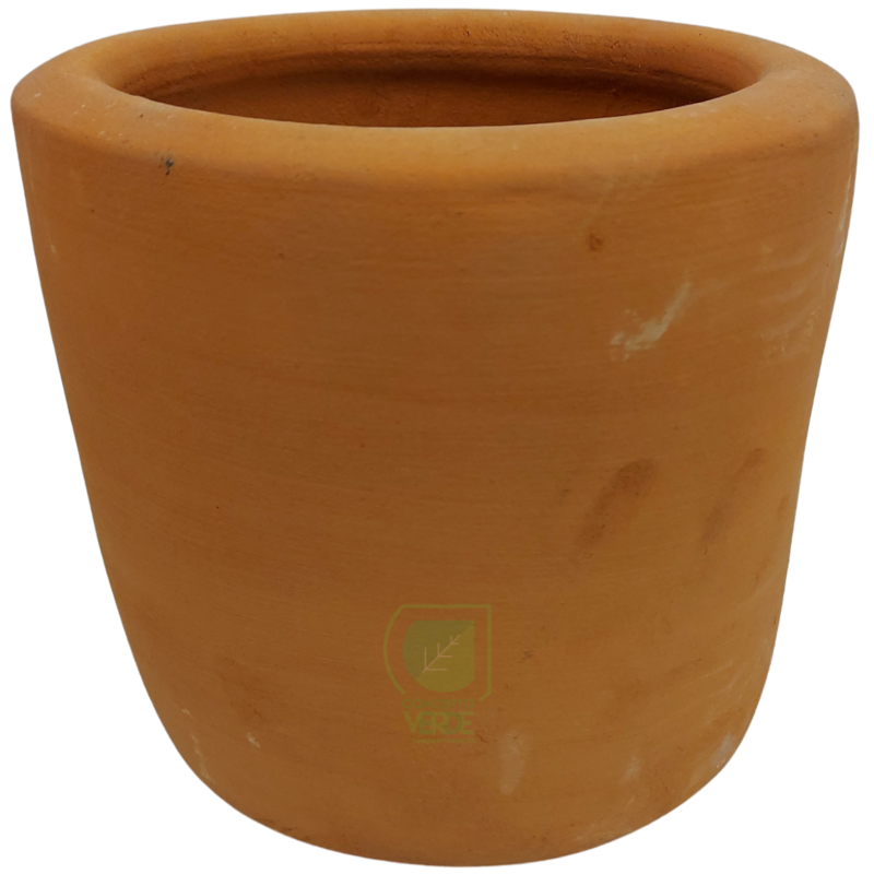 Cilindro De Barro Con Base 21x21cm