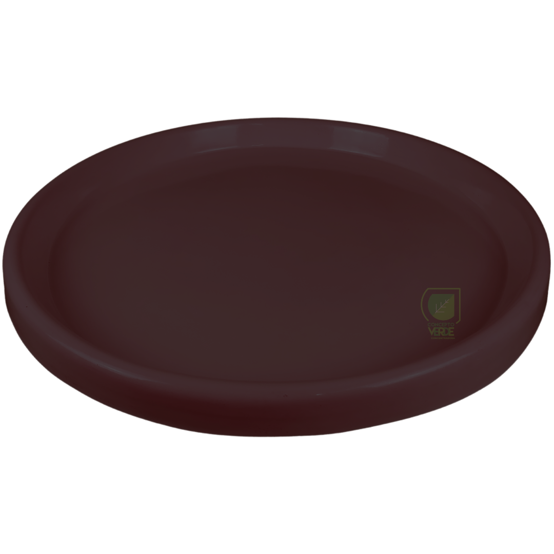Plato Redondo Con Ceja, Tamaño: 36cm, Color: Chocolate