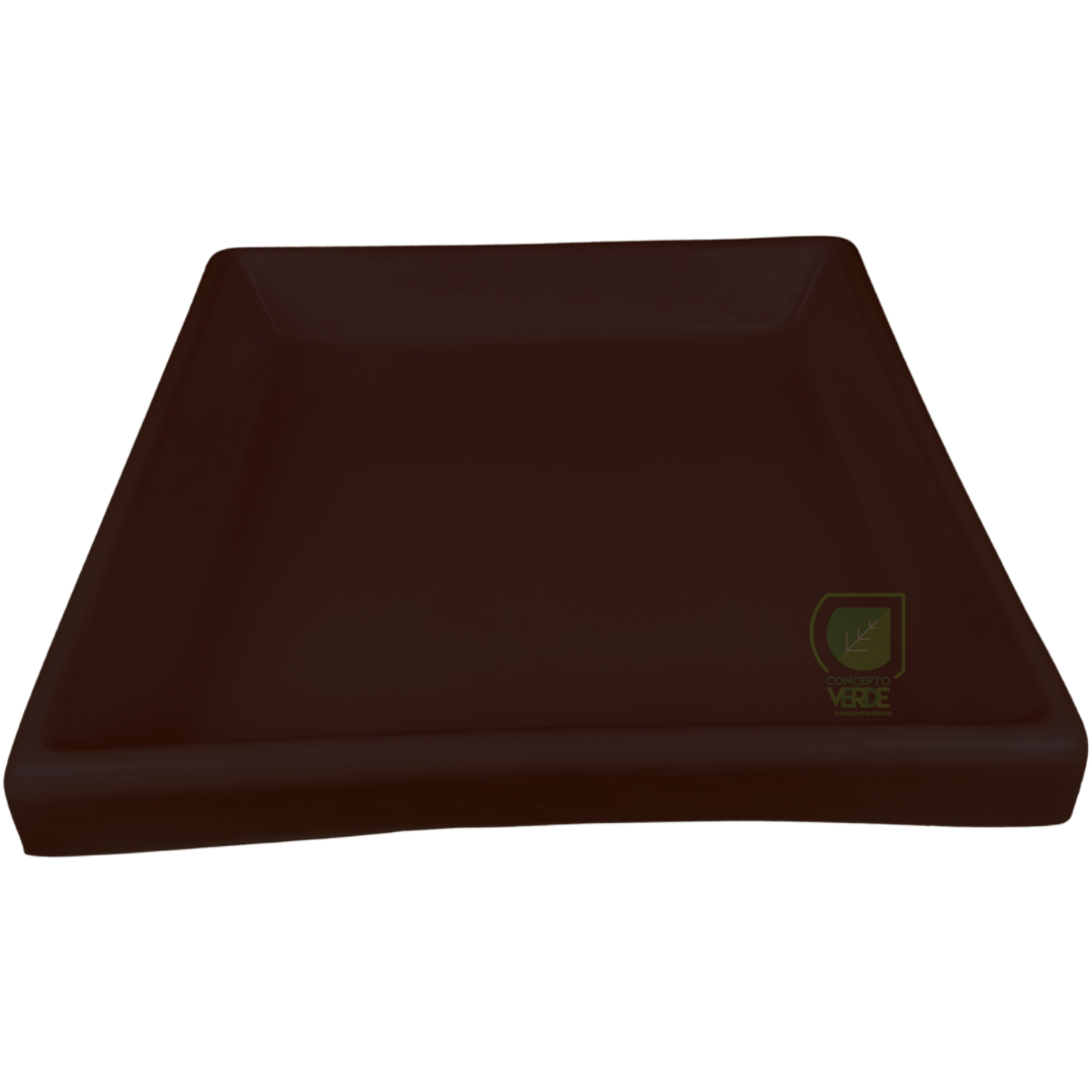 Plato Cuadrado, Tamaño: 22cm, Color: Chocolate