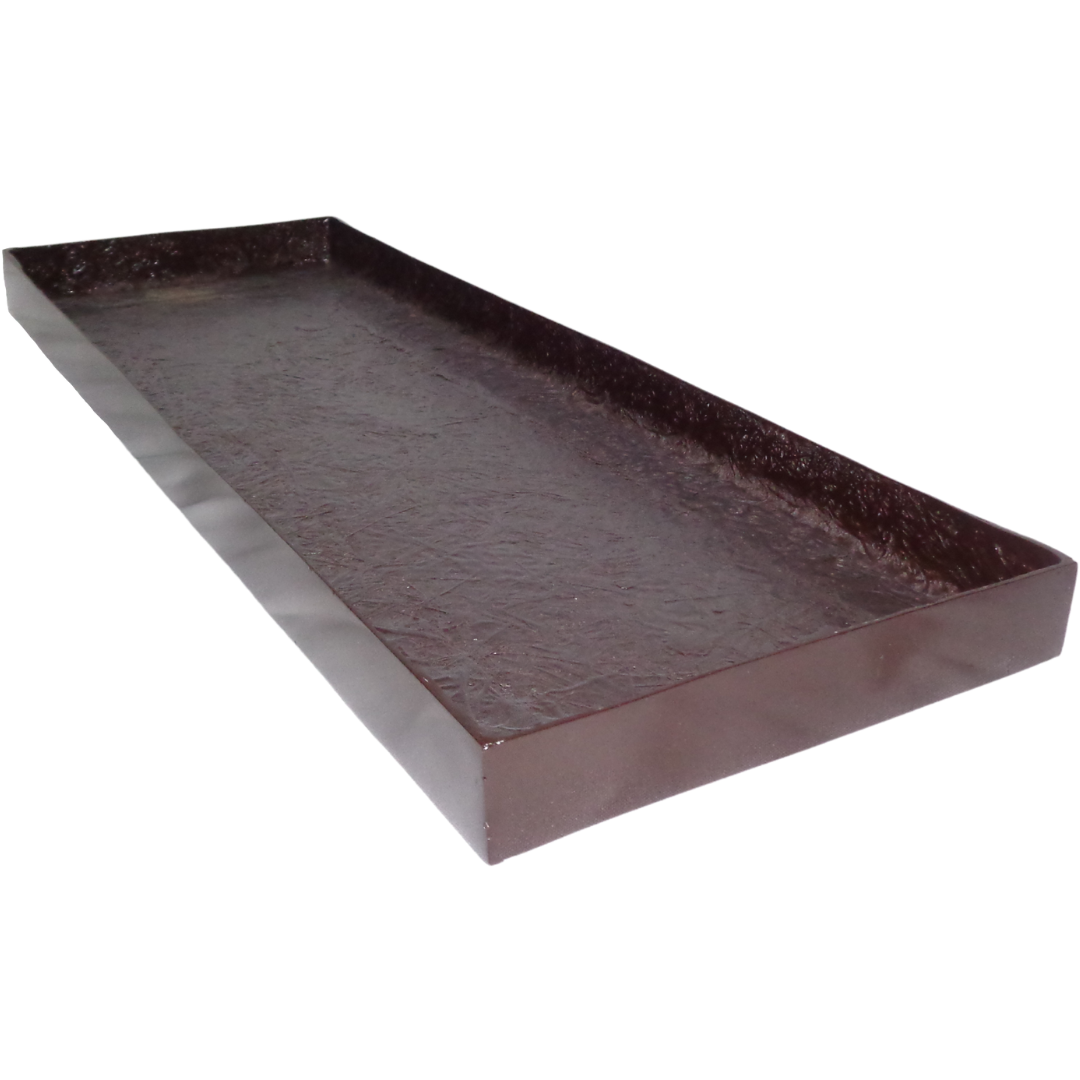 Plato Jardinera Fibra De Vidrio, Color: Chocolate, Tamaño: 23x11cm
