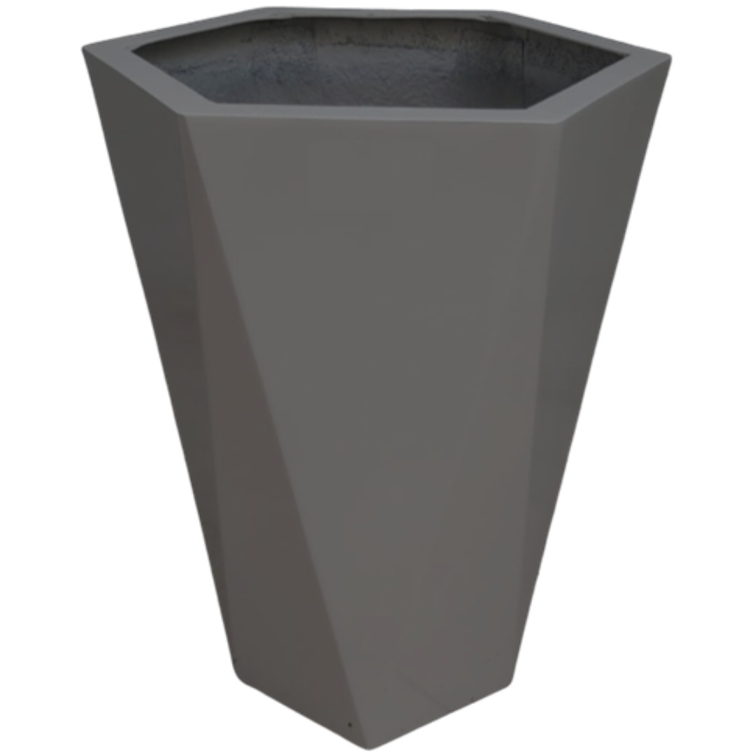 Hexágono Prisma x2, Color: Gris, Tamaño: 40Lx50Hcm