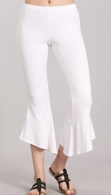 White Petal Crop Pants