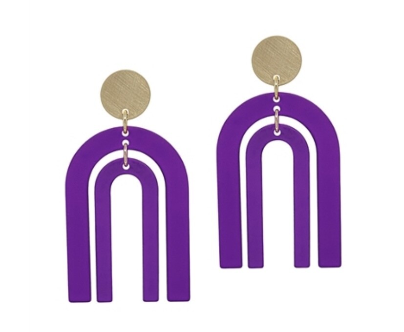 Jaquar Purple U Earrings