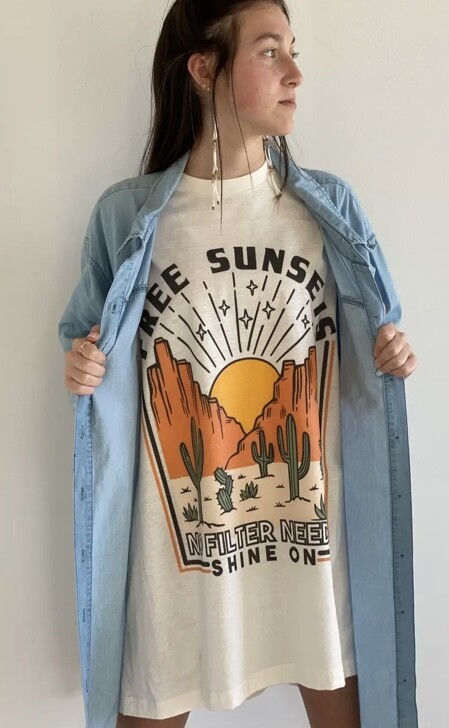 Free-bird T-shirt Dress (Short Sleeve)