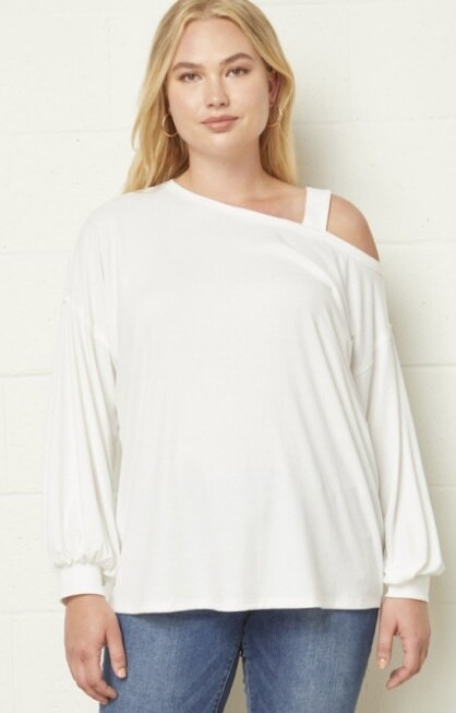 Off White One Shoulder Top