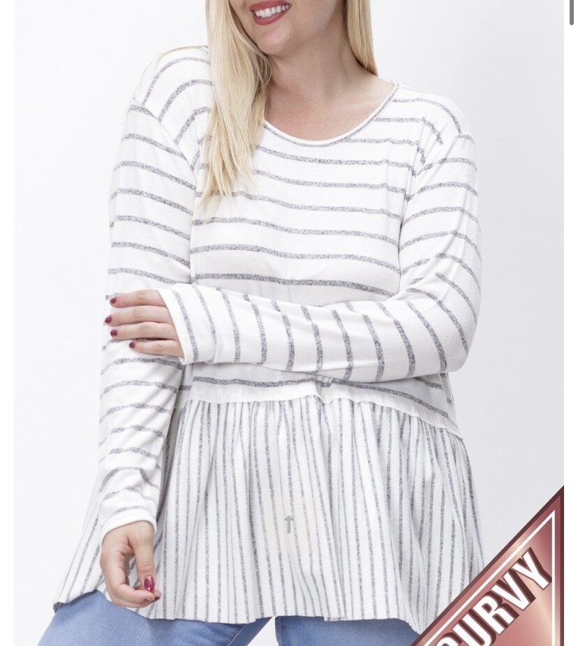 All Stripes Baby Doll Top