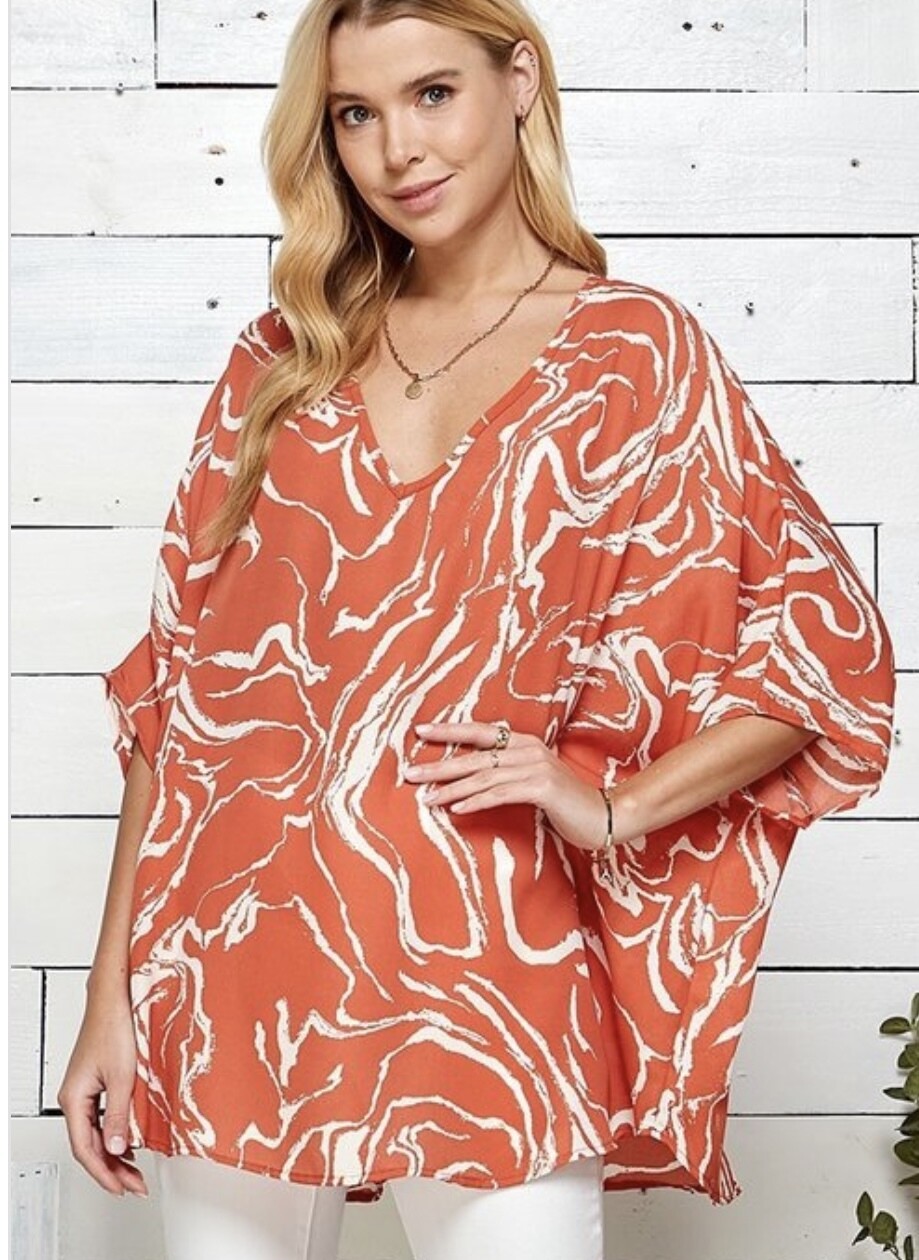 Rusted Fall Oversized Top