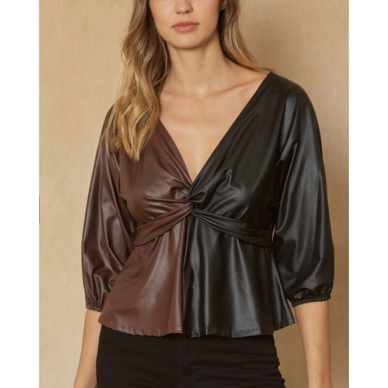 Leather Like Top