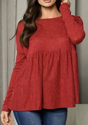Holly Red Babydoll Tunic Top