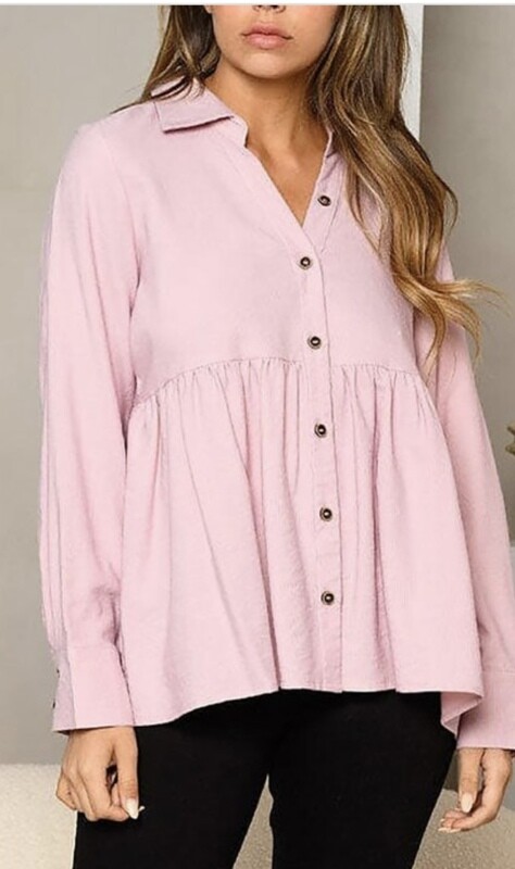 Sweatheart Cord Peplum Top