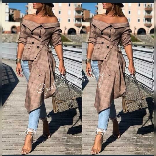 ASYMMETRIC PLAID COAT