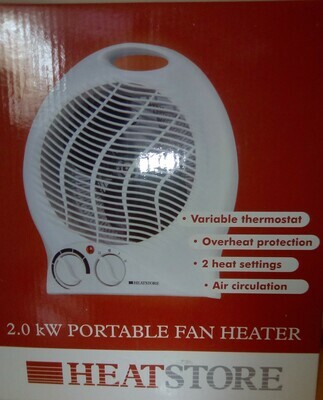 Heatstore 2kW Portable Fan Heater &amp; Thermostat
