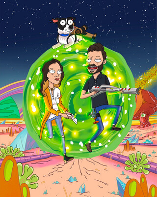Science Fiction Custom Portraits (RICK AND MORTY)