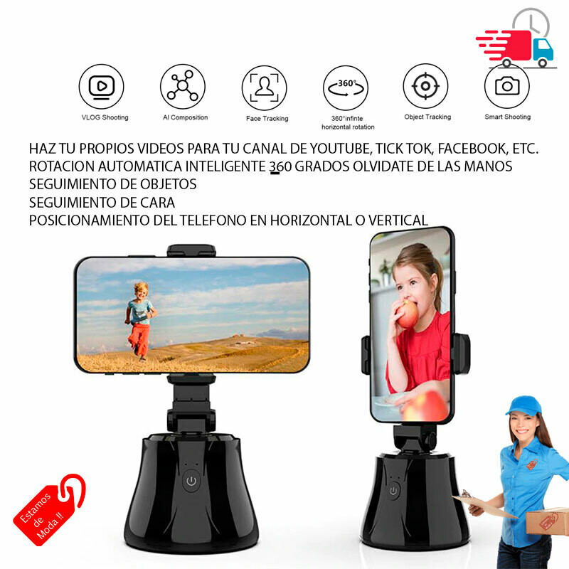 SOPORTE PARA MOVIL SELFIE INTELIGENTE SENSOR GIRO AUTOMATICO 360º
