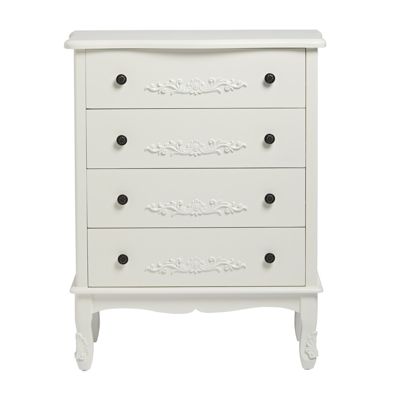 Antoinette 4 Drawer Chest White