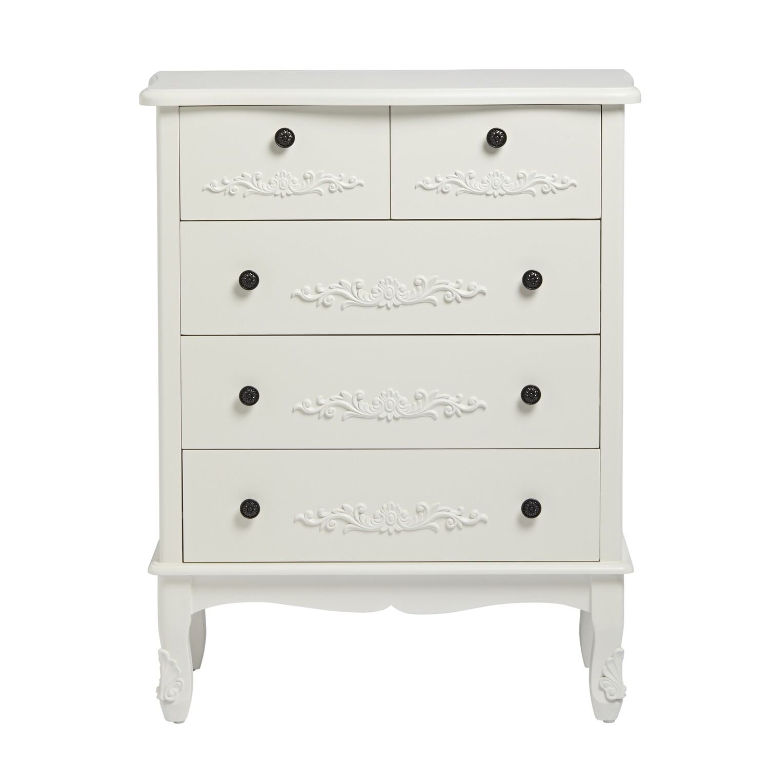 Antoinette 5 Drawer Chest White