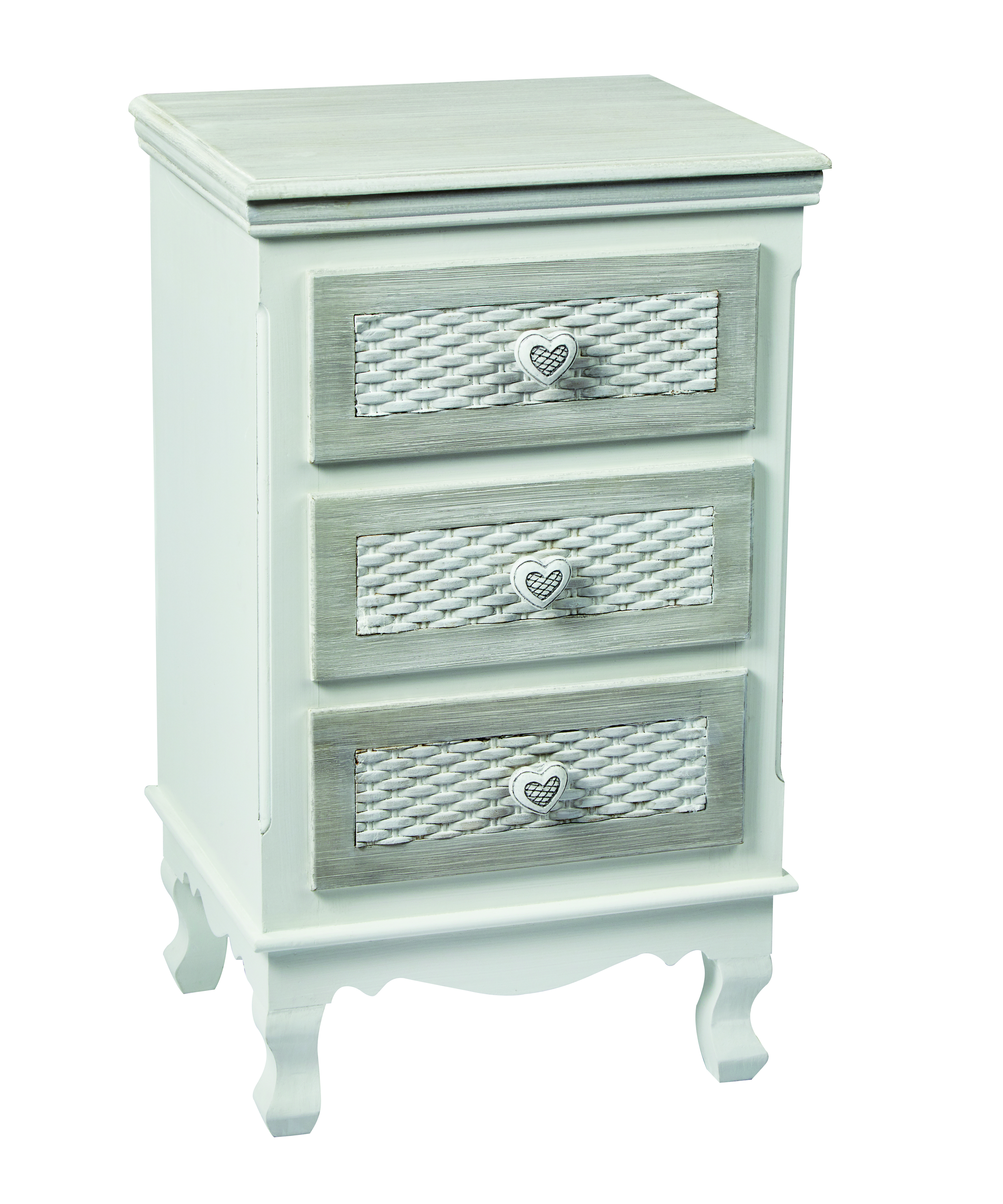 Brittany 3 Drawer Bedside Cabinet