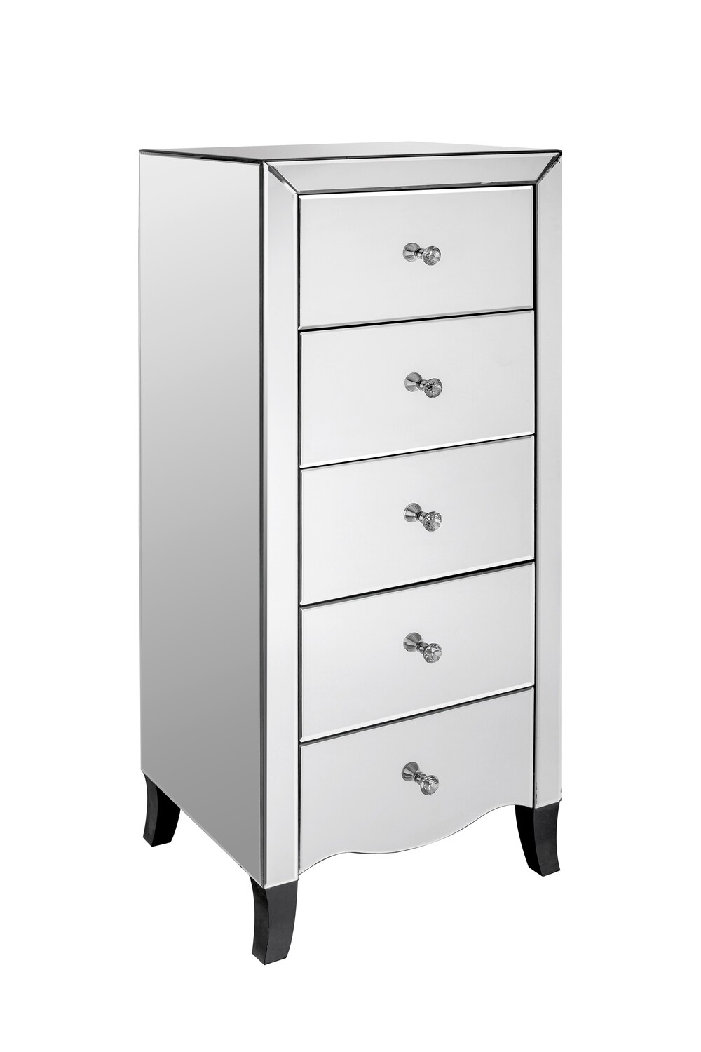 Valentina 5 Drawer Mirrored Chest