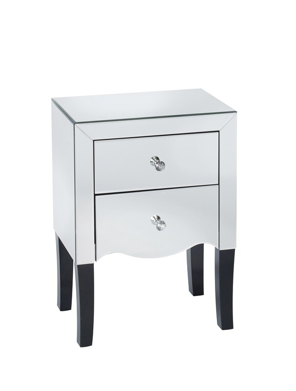 Valentina 2 Drawer Mirrored Bedside Cabinet