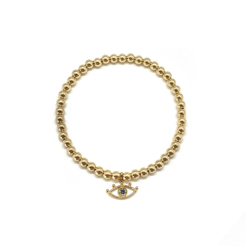 DIAMOND EVIL EYE CHARM BRACELET
