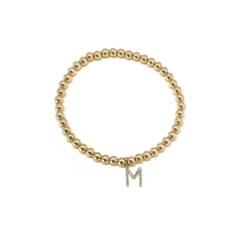 DIAMOND INITIAL CHARM BRACELET