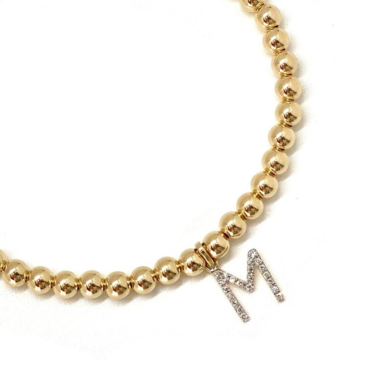 DIAMOND INITIAL CHARM BRACELET