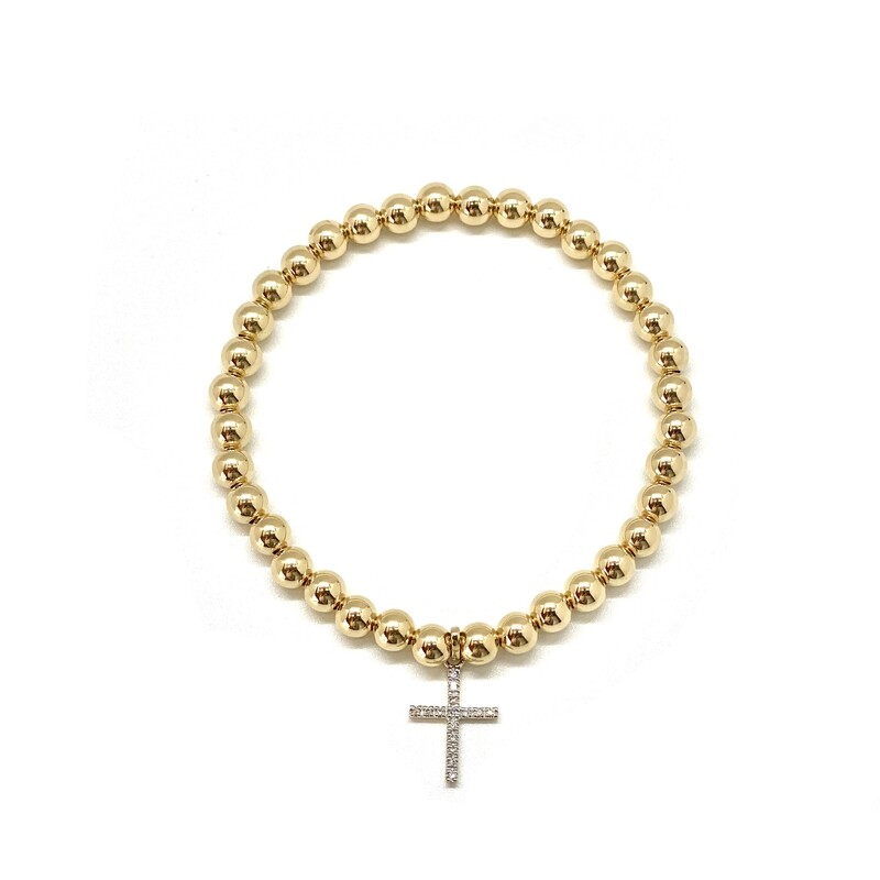 LARGE DIAMOND CROSS BRACELET