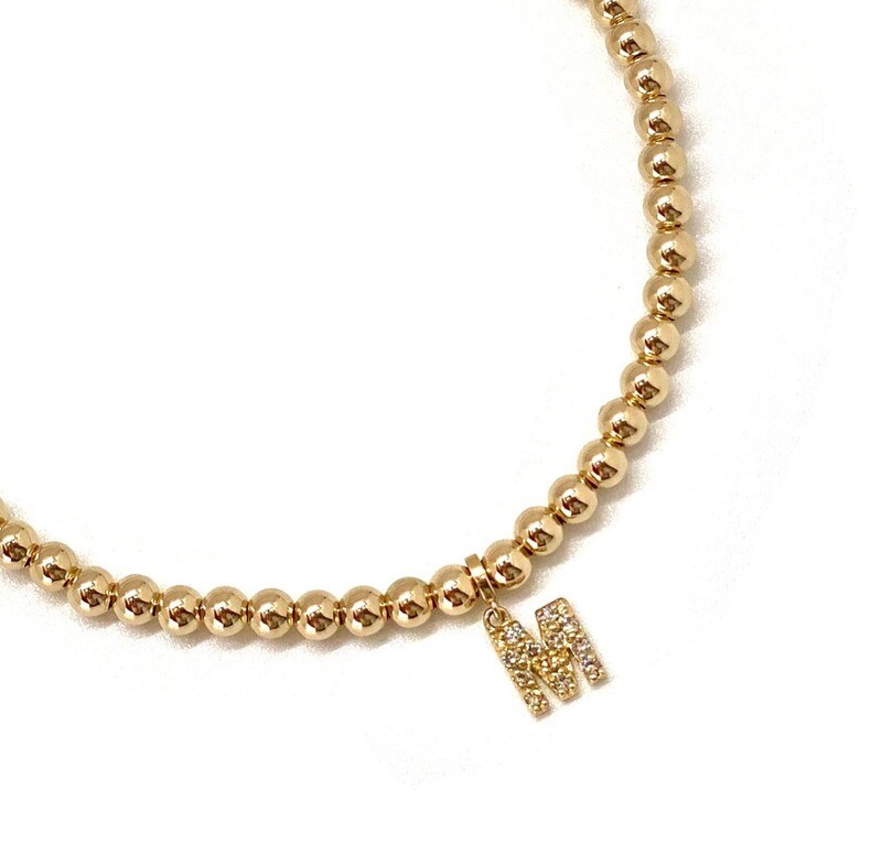 DIAMOND INITIAL CHARM BRACELET