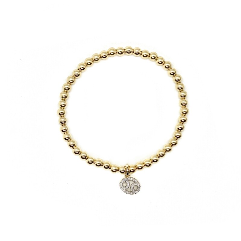 DIAMOND CANCER CHARM BRACELET