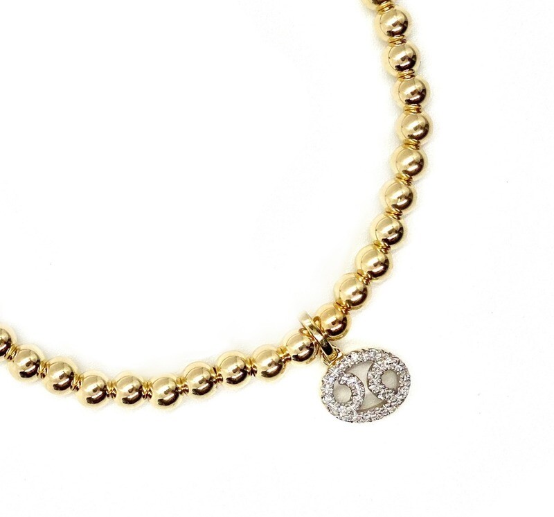 DIAMOND CANCER CHARM BRACELET