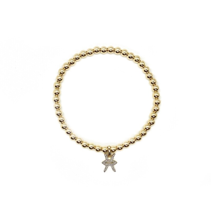 DIAMOND PISCES CHARM BRACELET