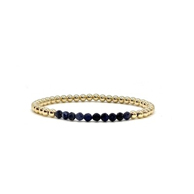 4MM GOLD FILLED BRACELET WITH BLUE SAPPHIRE