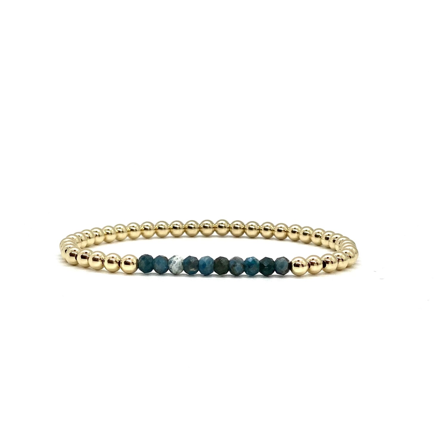 4MM GOLD FILLED BRACELET WITH APATITE