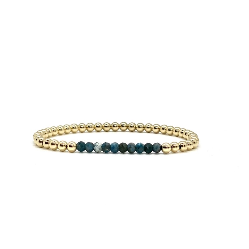 4MM GOLD FILLED BRACELET WITH APATITE