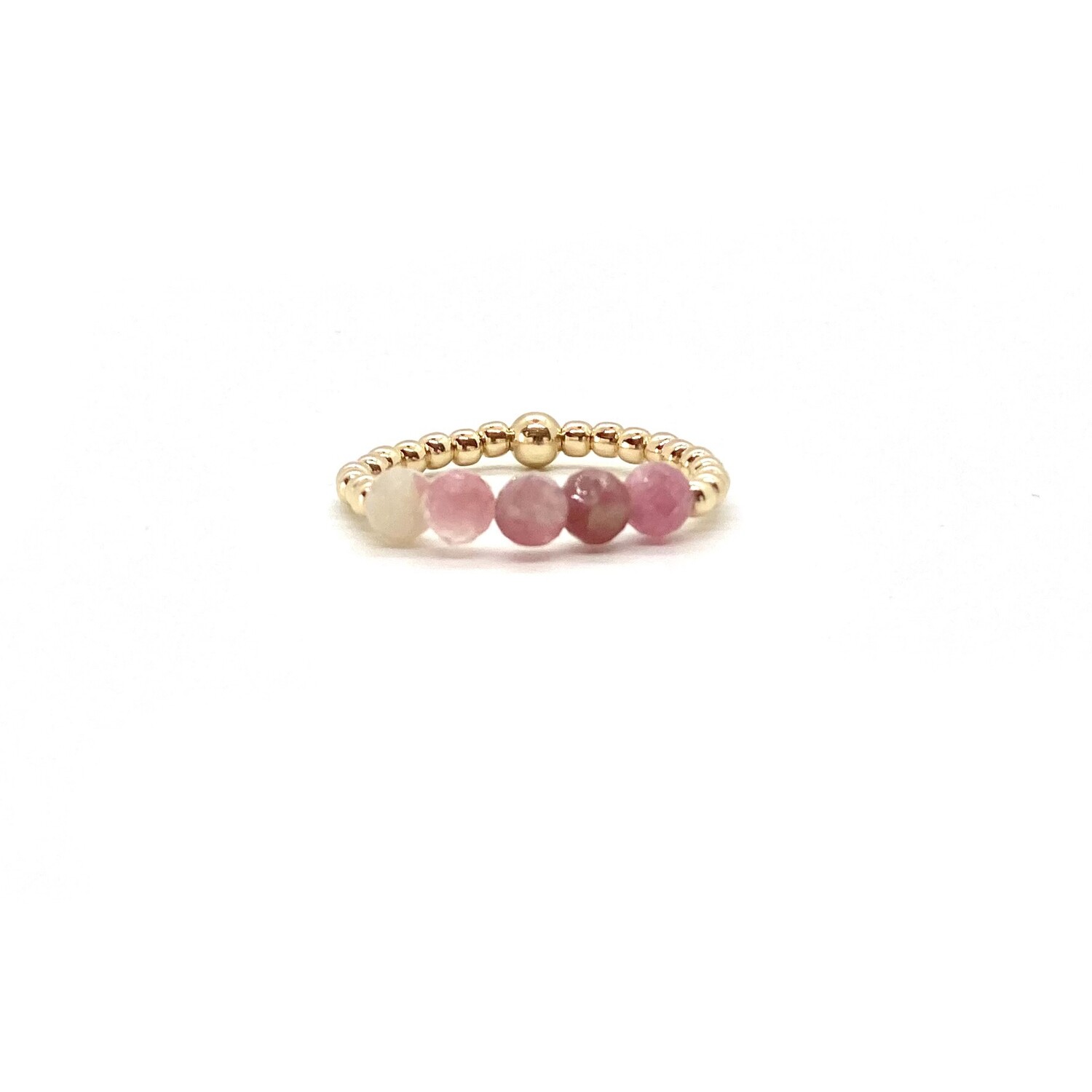2MM GOLD FILLED RING WITH PINK TOURMALINE