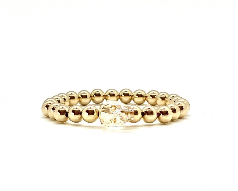 7MM BEADED SKULL BRACELET
