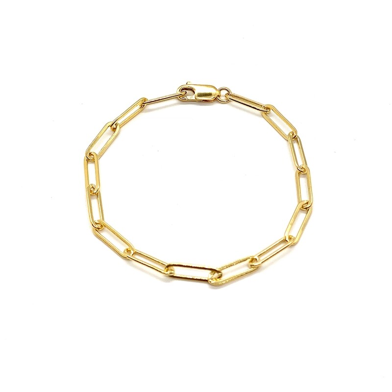 14K GOLD FILLED PAPERCLIP BRACELET