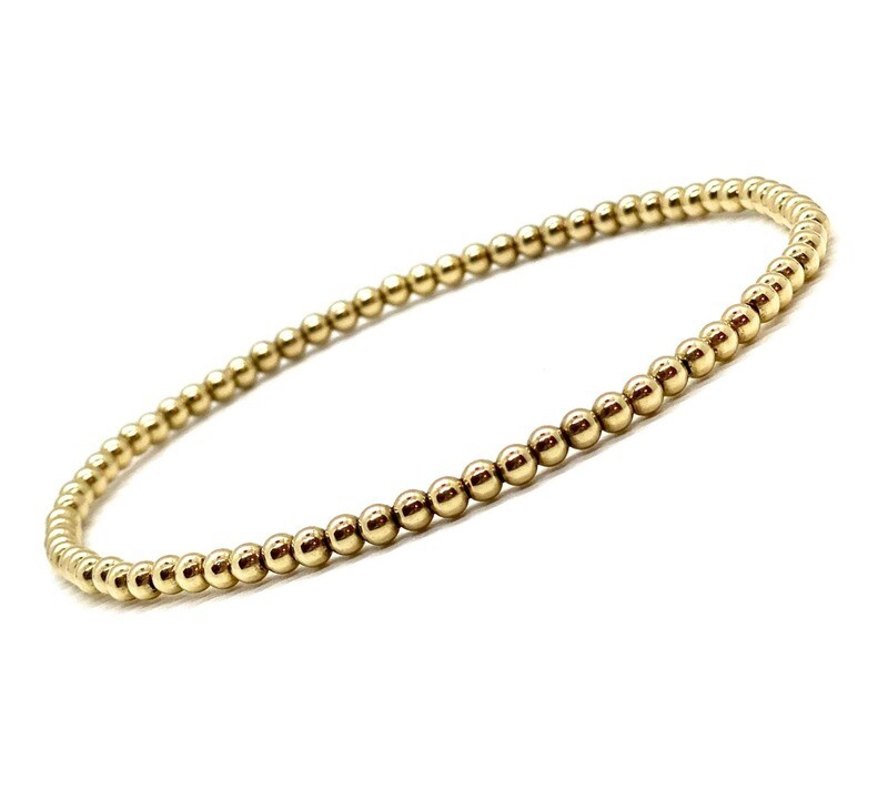 3MM GOLD FILLED BEADED ANKLET