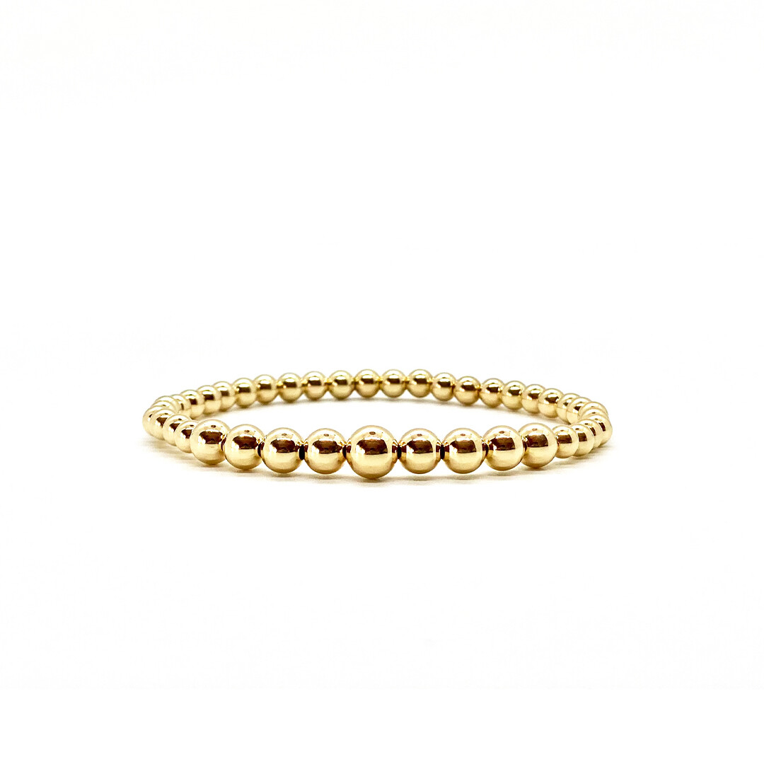 4MM GOLD FILLED GRADUATED BRACELET