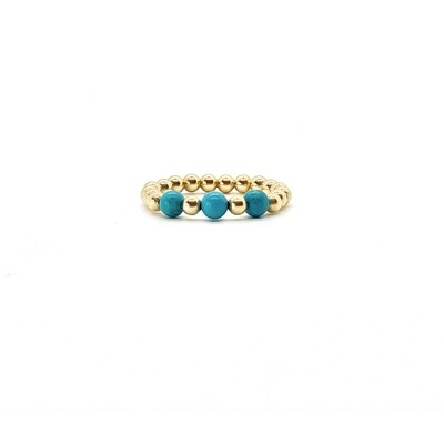 3MM GOLD FILLED RING WITH TURQUOISE