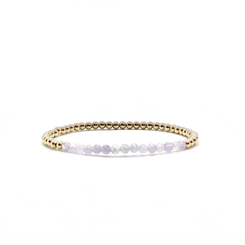 3MM GOLD FILLED BRACELET WITH AMETHYST