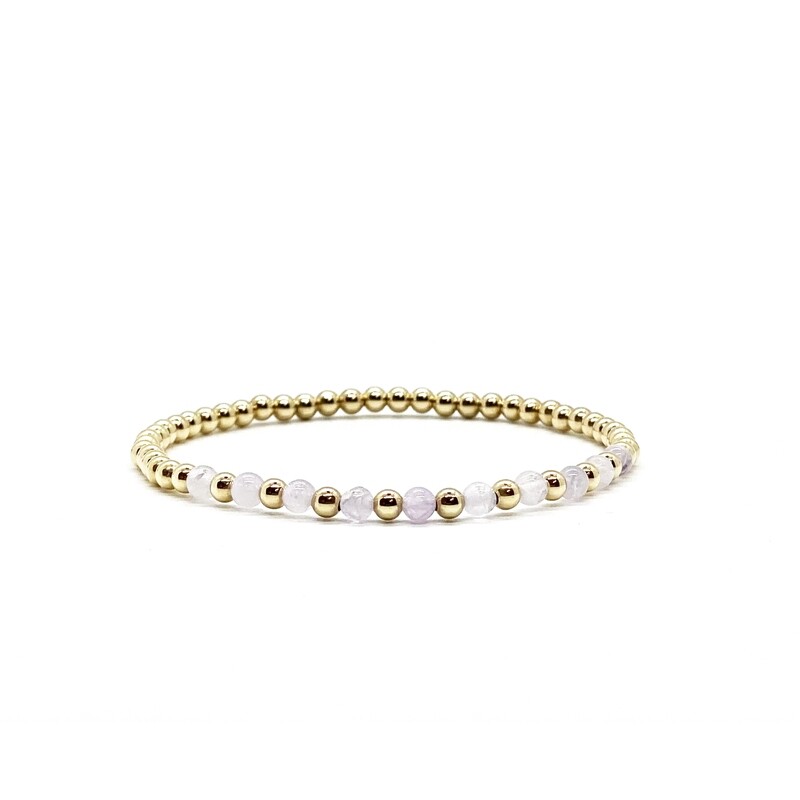 3MM GOLD FILLED BRACELET WITH AMETHYST