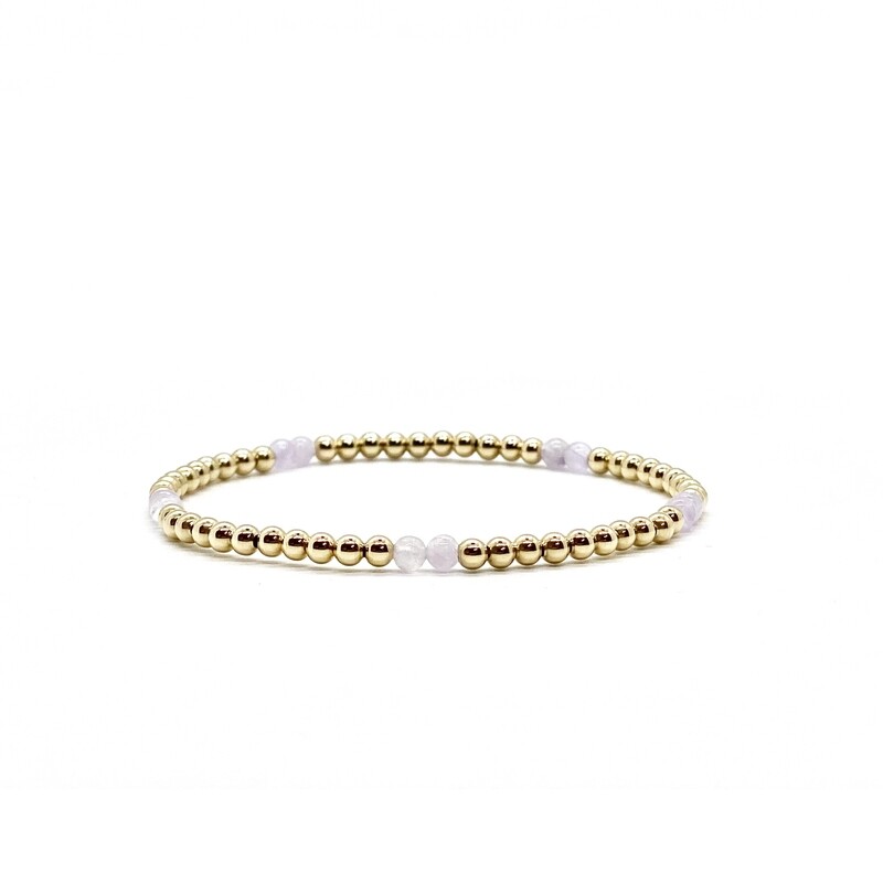 3MM GOLD FILLED BRACELET WITH AMETHYST