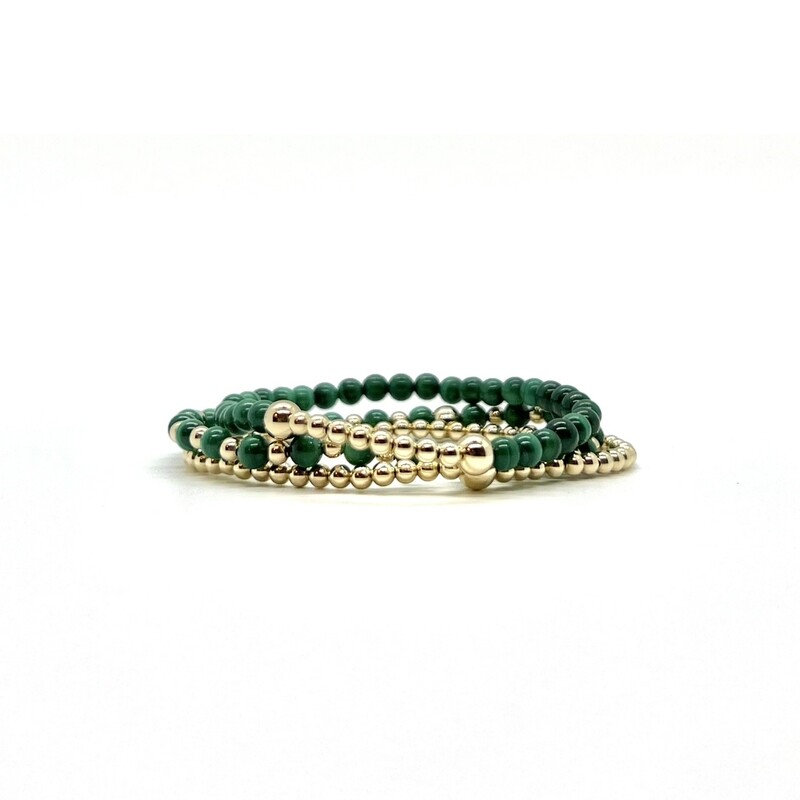 MALACHITE BRACELET STACK