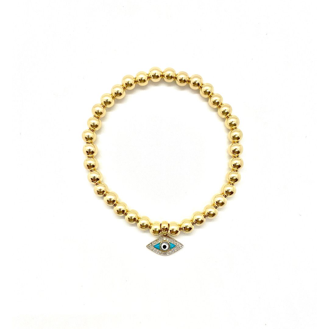 TURQUOISE DIAMOND EVIL EYE BRACELET