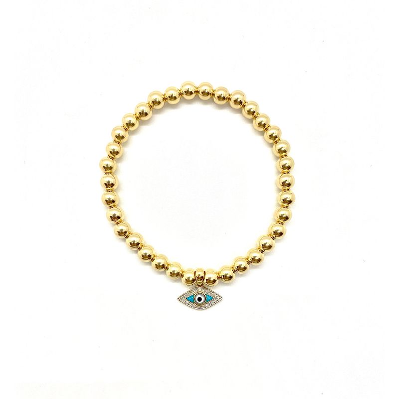 TURQUOISE DIAMOND EVIL EYE BRACELET