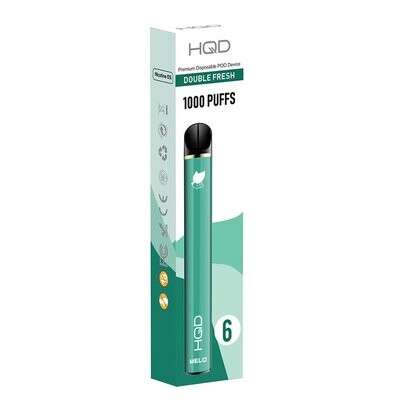 HQD Melo 1000 Puffs Double Fresh - Ice Mint (Μέντα) Χωρίς Νικοτίνη