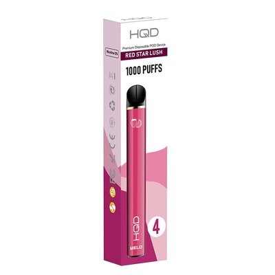 HQD Melo 1000 Puffs Red Star - Strawberry Watermelon (Φράουλα Καρπούζι) Χωρίς Νικοτίνη