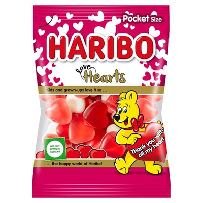JELLY BEANS HARIBO 100g LOVE HEARTS 30/κιβ