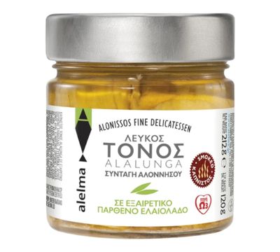 Καπνιστός Λευκός Τόνος Αλοννήσου σε Εξαιρετικό ελαιόλαδο 212 gr